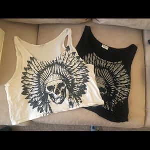 Brandy Melville John Galt Skull Crop Tank